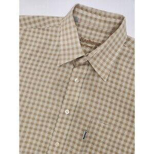 Barbour The Travel Shirt Men's M Beige Short Sleeve Button Up Plaid‎